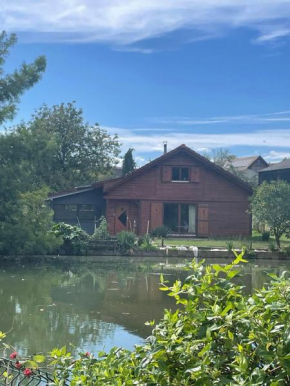 Chalet au bord d'un étang